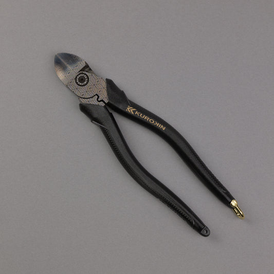 フジ矢 電工名人偏芯薄刃ニッパ（黒金）175mm 7700N-175BG【金津屋商店オリジナルデザイン：亀甲網代】-