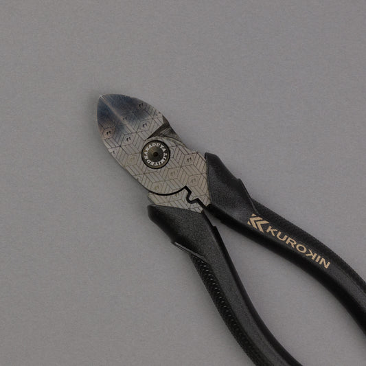 フジ矢 電工名人偏芯薄刃ニッパ（黒金）175mm 7700N-175BG【金津屋商店オリジナルデザイン：亀甲網代】-