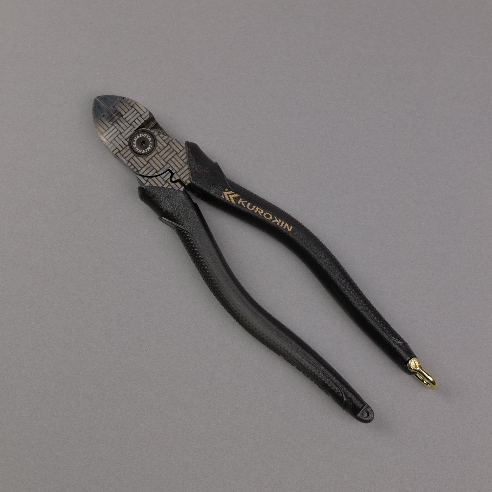 フジ矢 電工名人偏芯薄刃ニッパ（黒金）175mm 7700N-175BG【金津屋商店オリジナルデザイン：三崩し】-