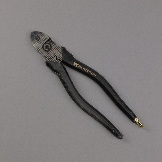 フジ矢 電工名人偏芯薄刃ニッパ（黒金）175mm 7700N-175BG【金津屋商店オリジナルデザイン：三崩し】-