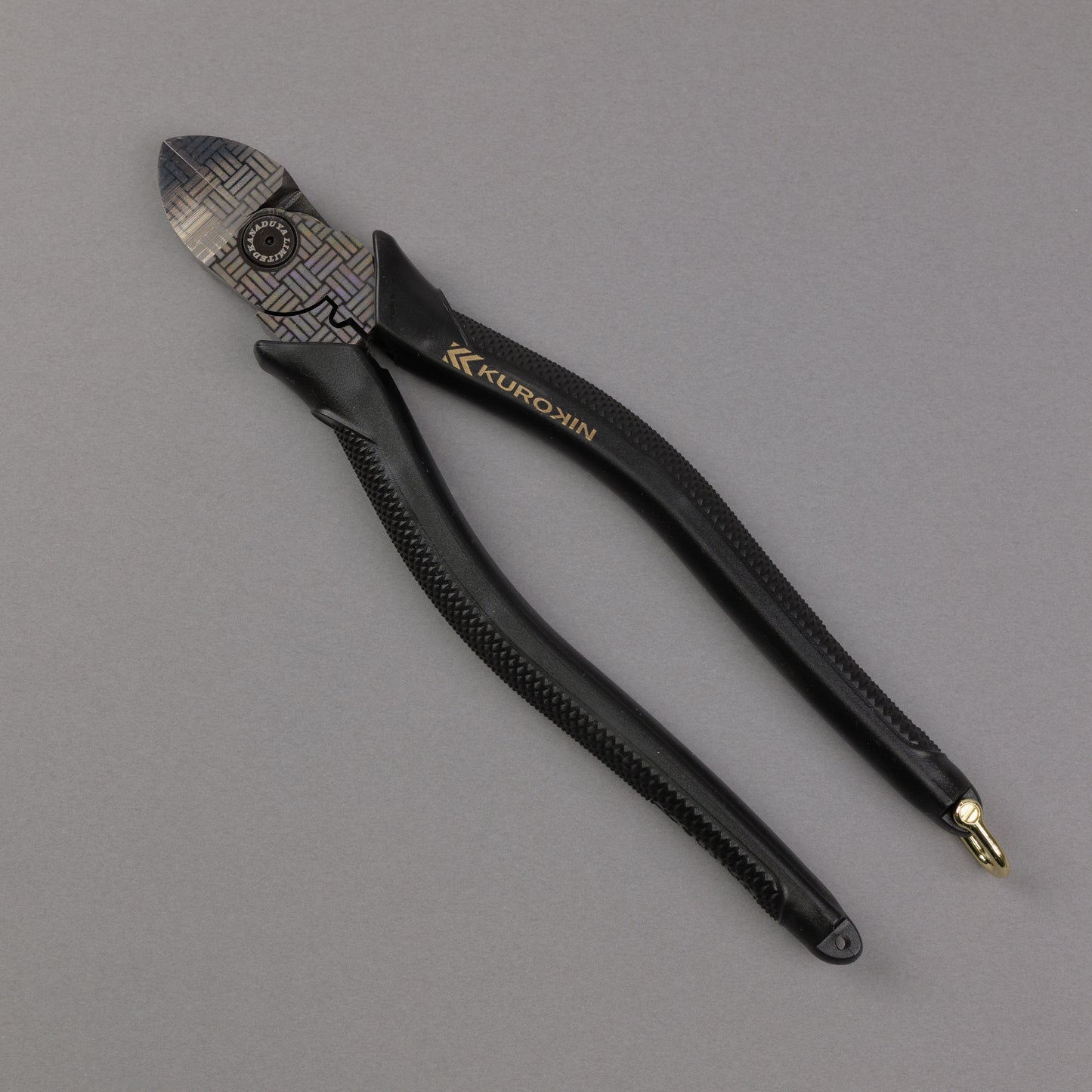 フジ矢 電工名人偏芯薄刃ニッパ（黒金）200mm 7700N-200BG【金津屋商店オリジナルデザイン：三崩し】-