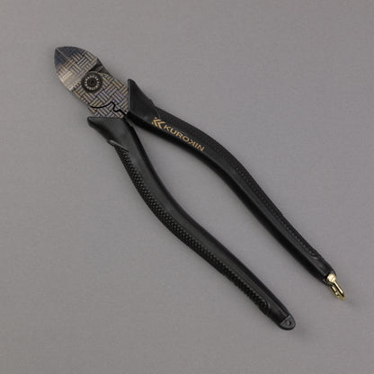 フジ矢 電工名人偏芯薄刃ニッパ（黒金）200mm 7700N-200BG【金津屋商店オリジナルデザイン：三崩し】-