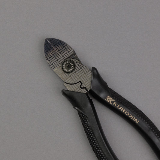 フジ矢 電工名人偏芯薄刃ニッパ（黒金）200mm 7700N-200BG【金津屋商店オリジナルデザイン：三崩し】-