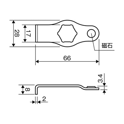 ANEX AOA-17専用オフセットアダプター17mm用ギヤロック AOA-17GL