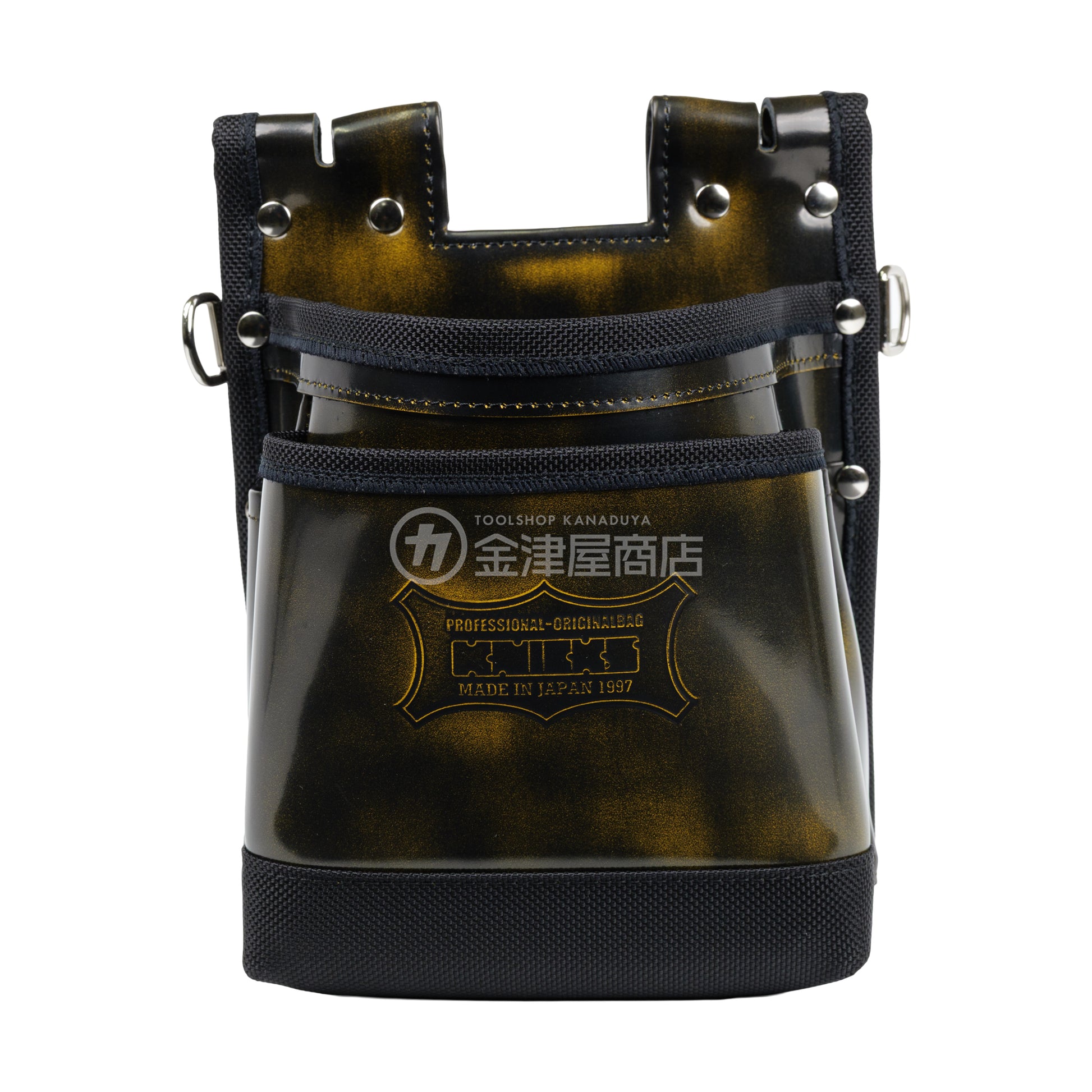 ニックス(KNICKS) 鳶職向仕様ツーウェイタイプアドバンガラス革2段腰袋 底・縁補強タイプ ADV-201TB-Y イエロー-