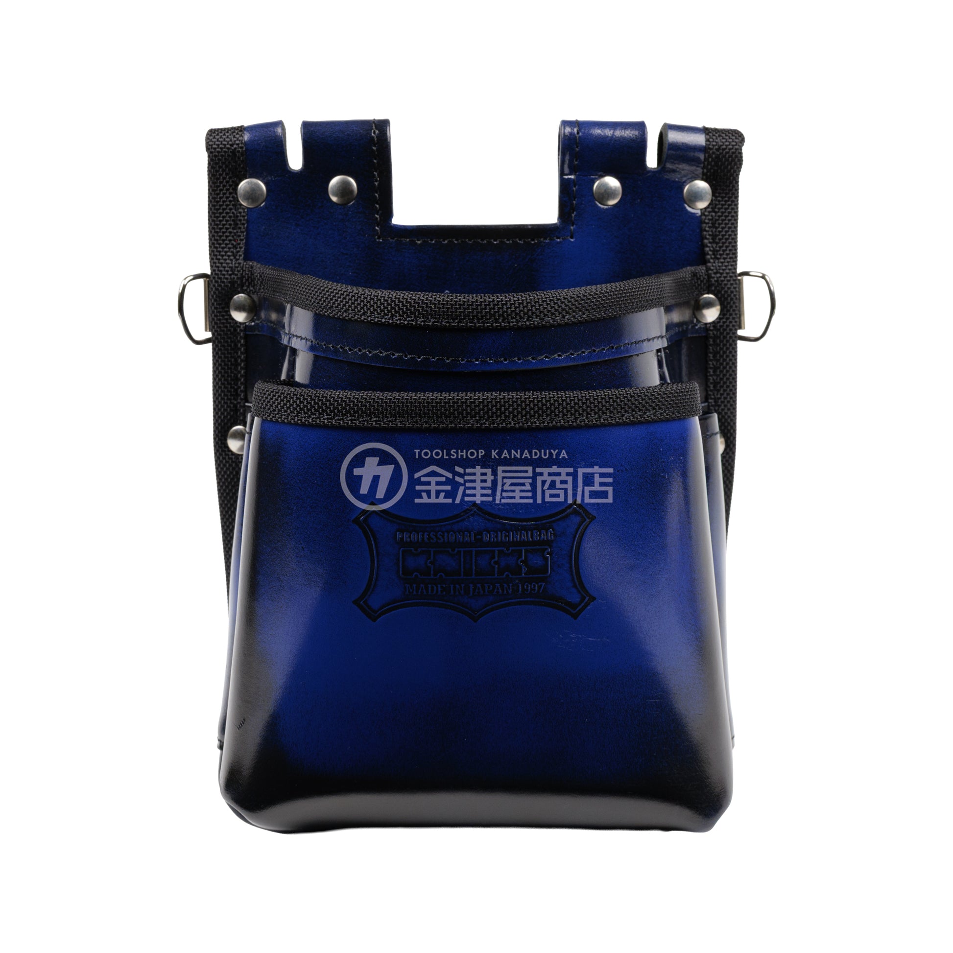 【アウトレット】ニックス(KNICKS) 鳶職向仕様ツーウェイタイプアドバンガラス革2段腰袋 ADV-201TB-BL-