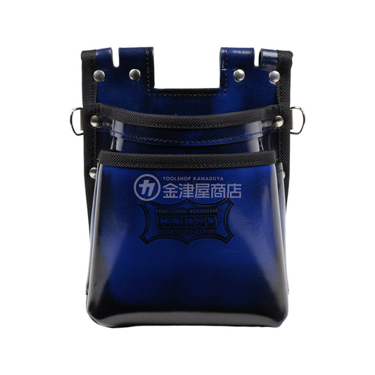 【アウトレット】ニックス(KNICKS) 鳶職向仕様ツーウェイタイプアドバンガラス革2段腰袋 ADV-201TB-BL-