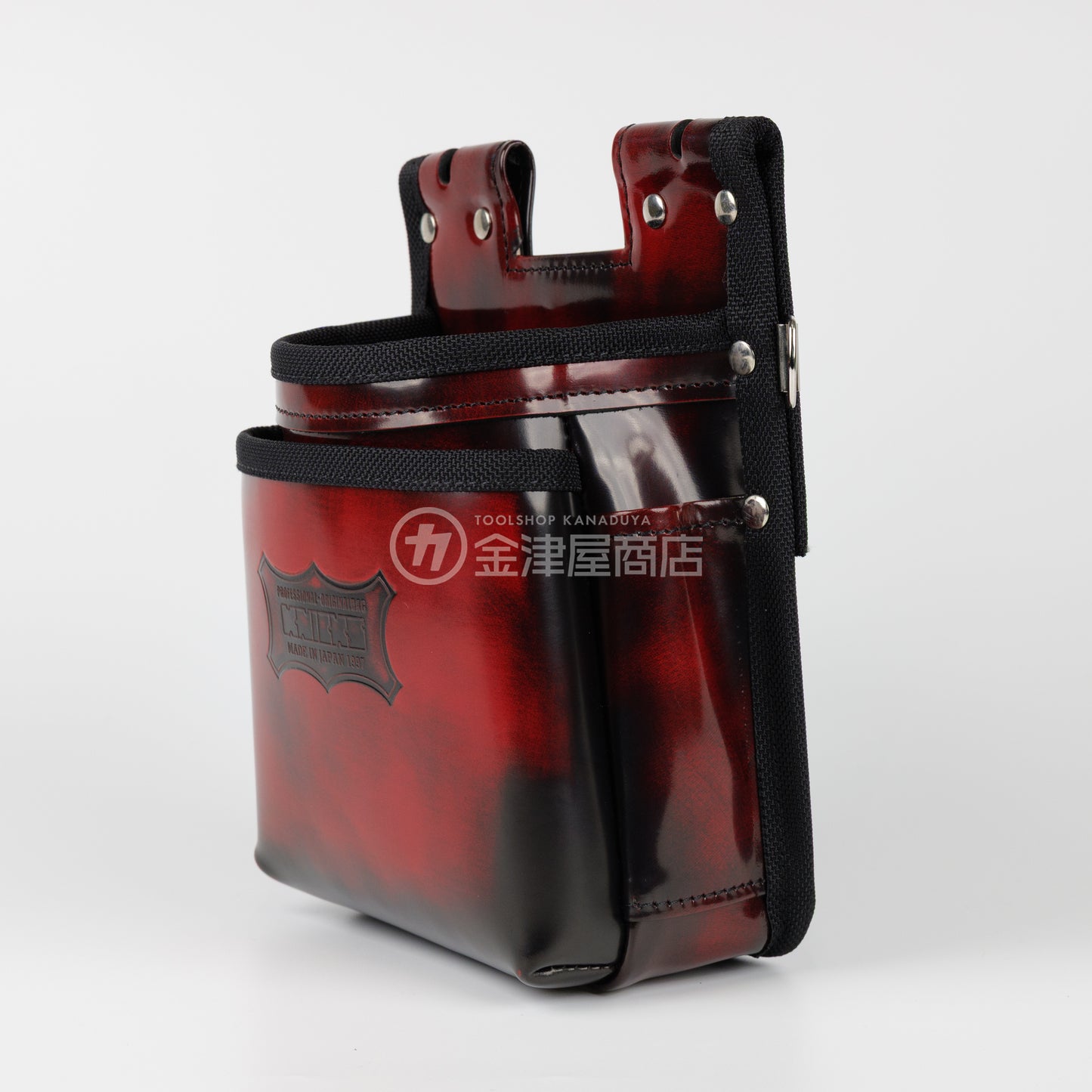 【アウトレット】ニックス(KNICKS) 鳶職向仕様ツーウェイタイプアドバンガラス革2段腰袋 ADV-201TB-R