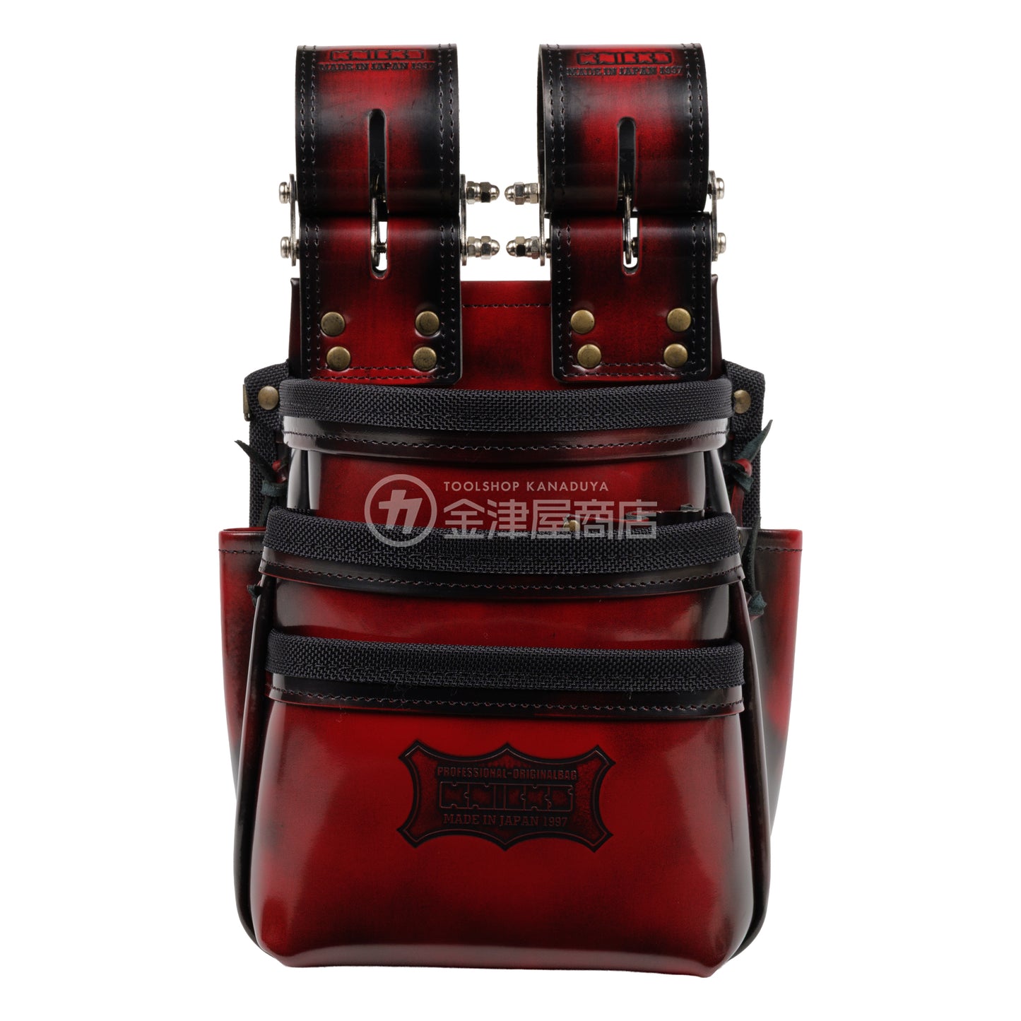 【アウトレット】ニックス(KNICKS) アドバンガラス革3段腰袋 ADV-301DDX-R-