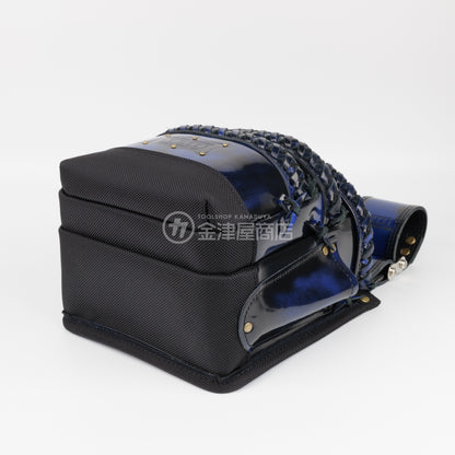 ニックス(KNICKS) アドバンガラス革3段腰袋 底・縁補強タイプ ADV-301DDX 追加カスタム ガラス紐W巻3段+スタッズ6点打ち-