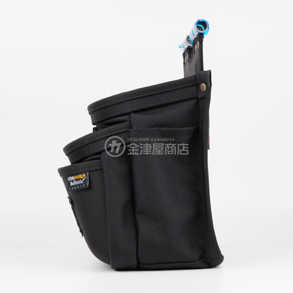 ニックス(KNICKS) 前袋(外側)EVA型押タイプ コーデュラバリスティック生地チェーン対応3段腰袋 BAT-301DDXSP【TITプレート補強入り】-