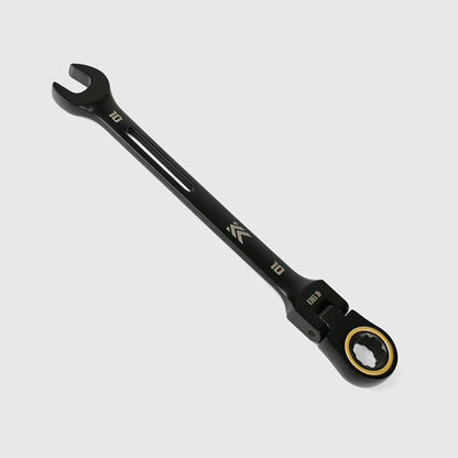 【予約商品】フジ矢 ⾸振りラチェットコンビネーションレンチ（黒金） 10mm CWL-10-BG-