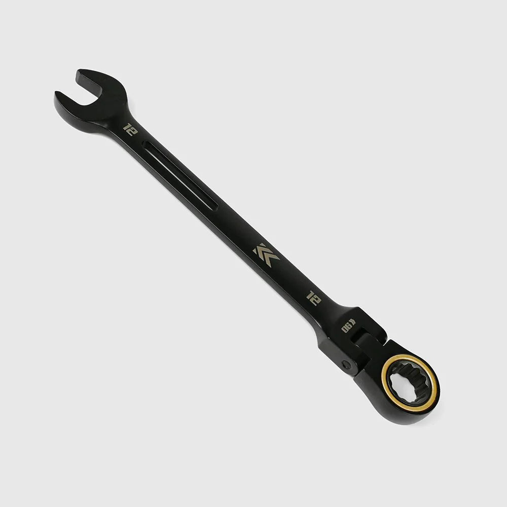 【予約商品】フジ矢 ⾸振りラチェットコンビネーションレンチ（黒金） 12mm CWL-12-BG-