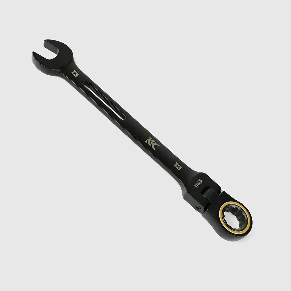 【予約商品】フジ矢 ⾸振りラチェットコンビネーションレンチ（黒金） 13mm CWL-13-BG-