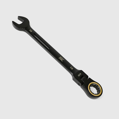 【予約商品】フジ矢 ⾸振りラチェットコンビネーションレンチ（黒金） 14mm CWL-14-BG-