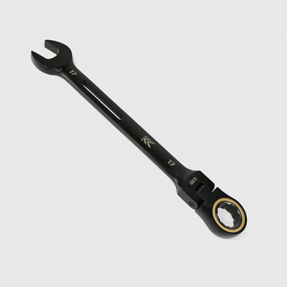 【予約商品】フジ矢 ⾸振りラチェットコンビネーションレンチ（黒金）17mm CWL-17-BG-