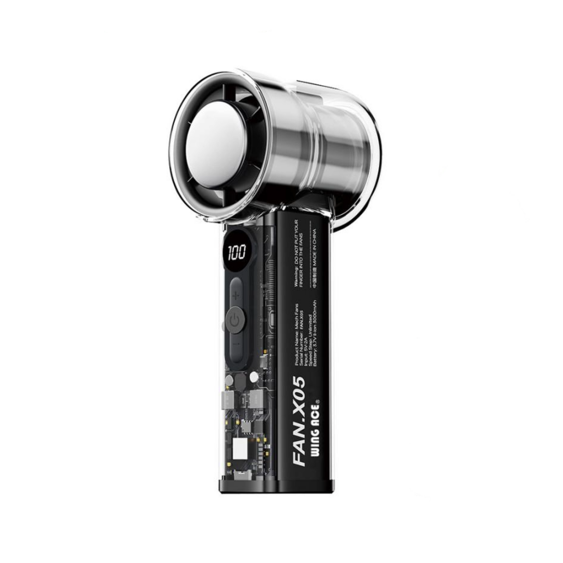 WINGACE 冷却プレート付強力ハンディ扇風機 FAN-X05B/W