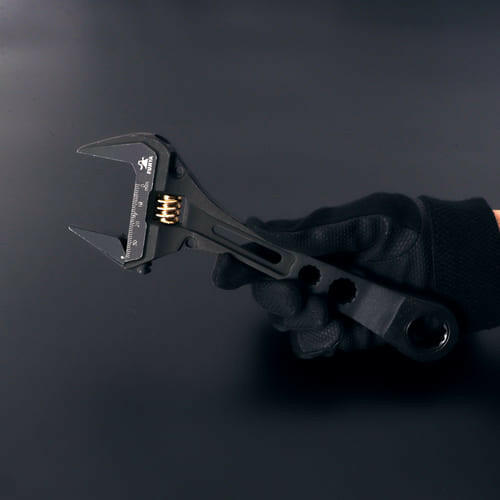 フジ矢 ギア付モンキーレンチ（黒金）FGL-38-BG-