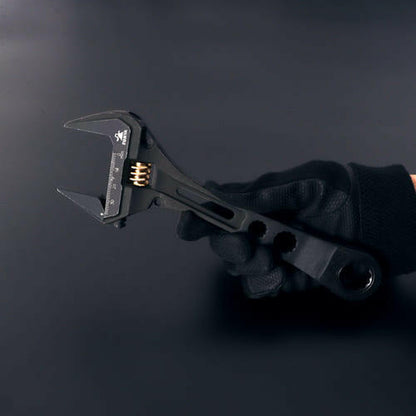 フジ矢 ギア付モンキーレンチ（黒金）FGL-38-BG-