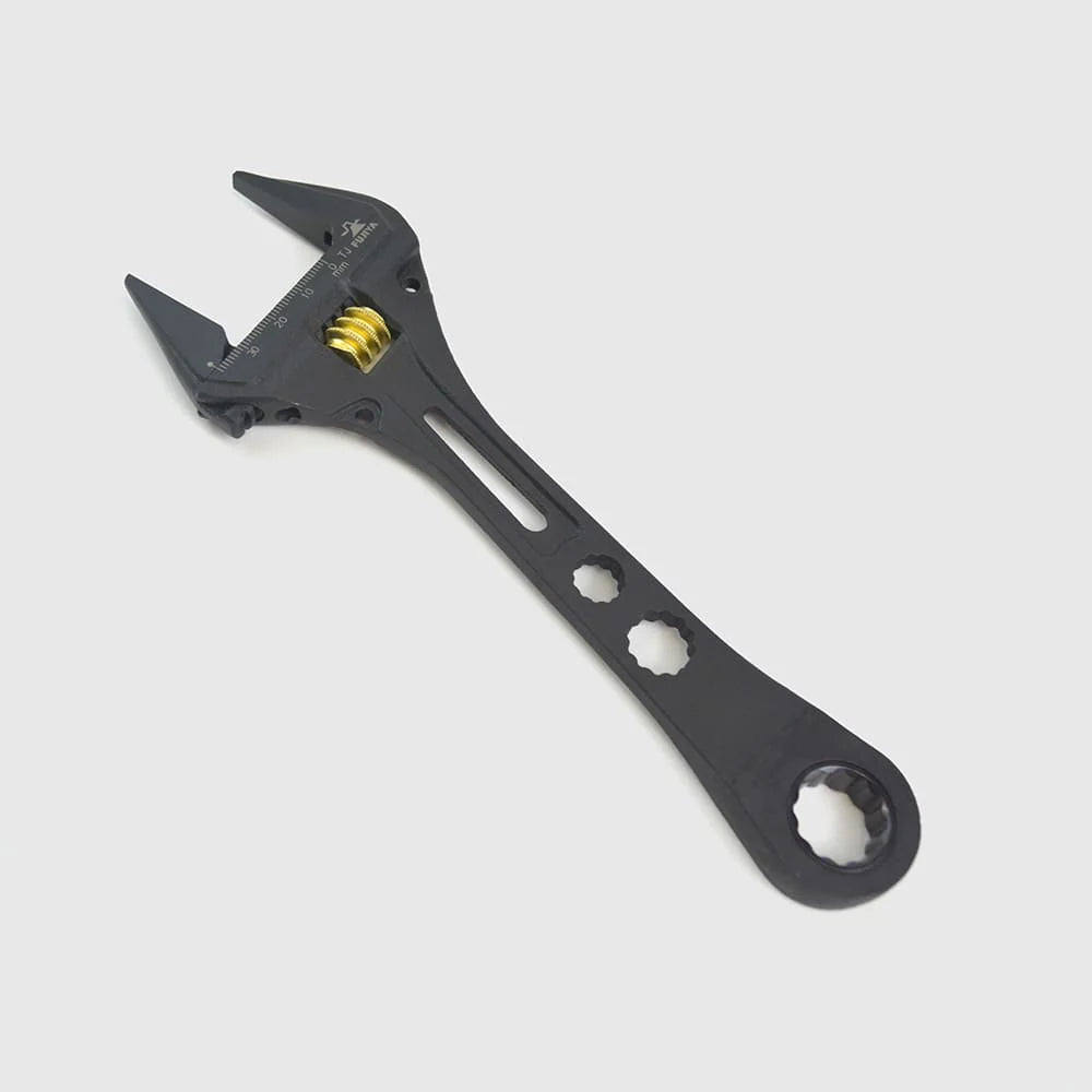 フジ矢 ギア付モンキーレンチ（黒金）FGL-38-BG-