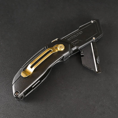 【予約商品】フジ矢 電工ユーティリティナイフ折りたたみタイプ（黒金） FK12-BG-