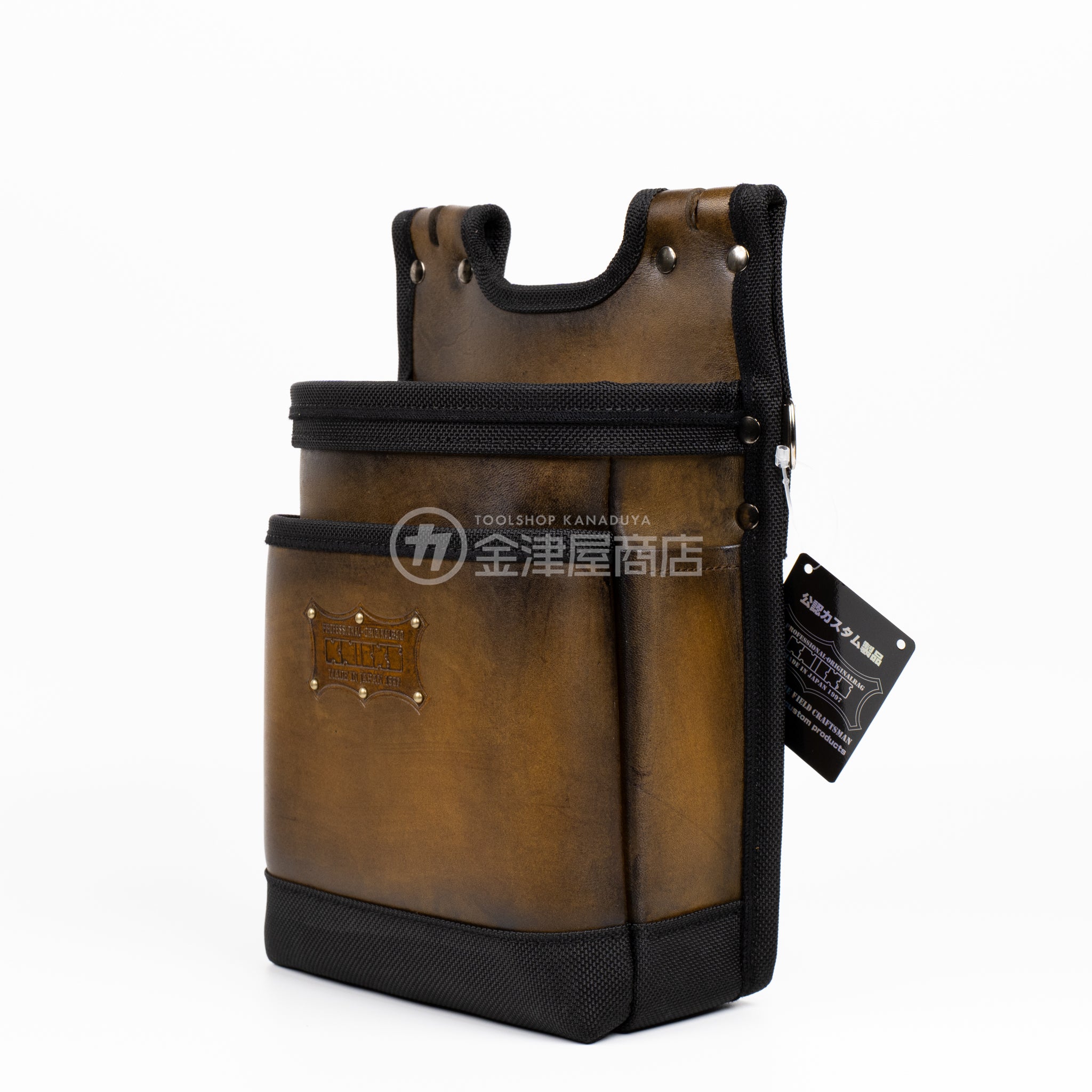 ラスト一点限り　ニックス KGC-201BA　グローブ革建築用2段腰袋 ニックス(KNICKS) グローブ革建築用2段腰袋 底・縁補強タイプ KGC