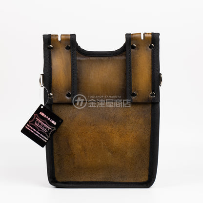 ニックス(KNICKS) グローブ革建築用2段腰袋 底・縁補強タイプ KGC-201BA【ヴィンテージカラー】追加カスタム スタッズ6点打ち-