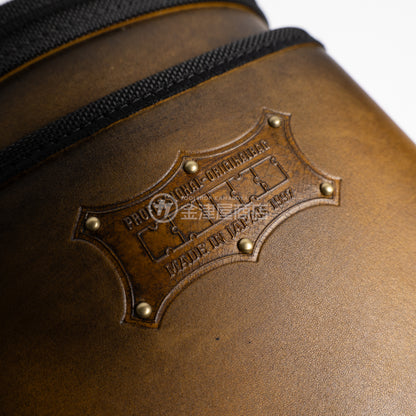 ニックス(KNICKS) グローブ革建築用2段腰袋 底・縁補強タイプ KGC-201BA【ヴィンテージカラー】追加カスタム スタッズ6点打ち-