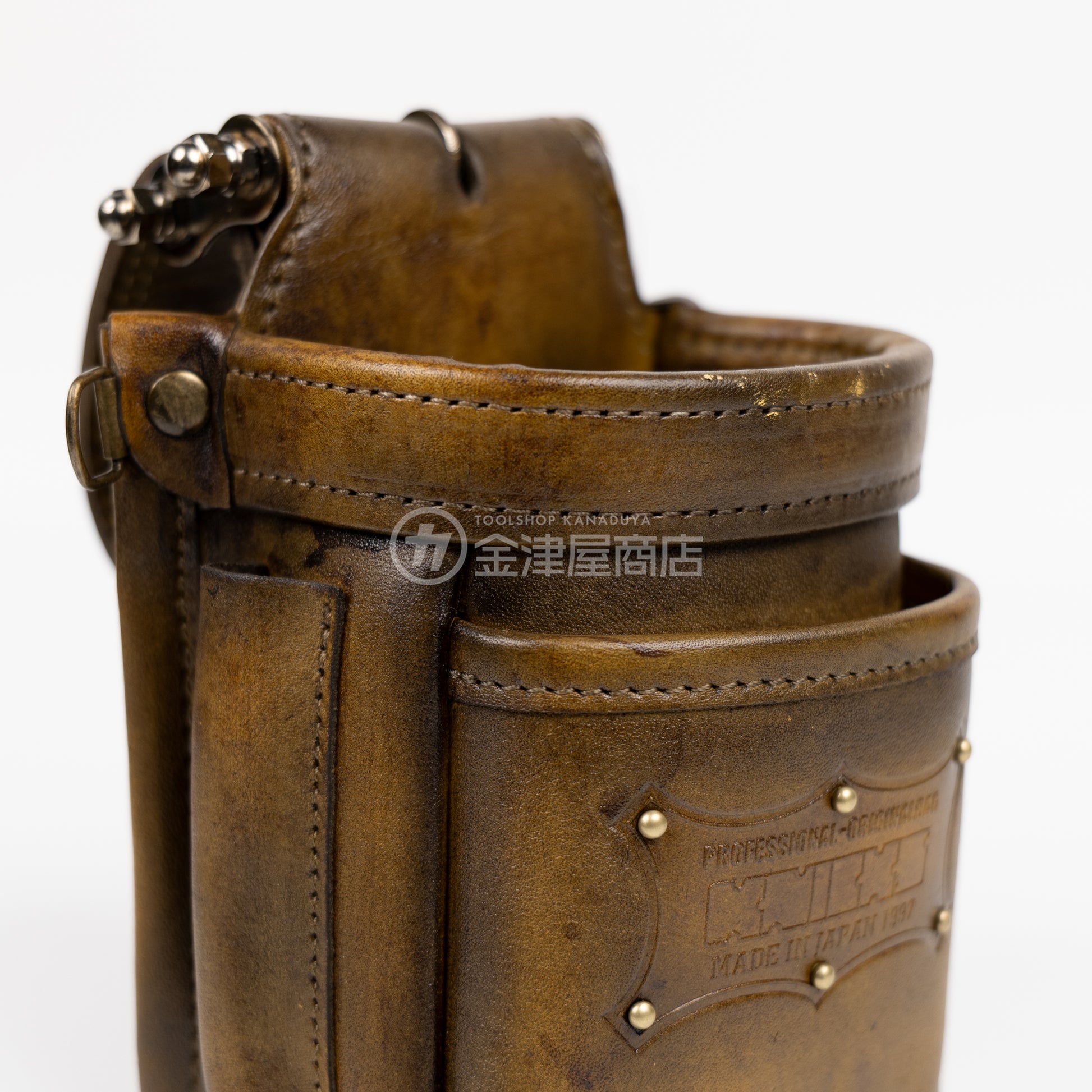 ニックス(KNICKS) 最高級硬式グローブ革チェーンタイプ VA小物腰袋 KGC-201VADX【ヴィンテージカラー】追加カスタム スタッズ6点打ち-