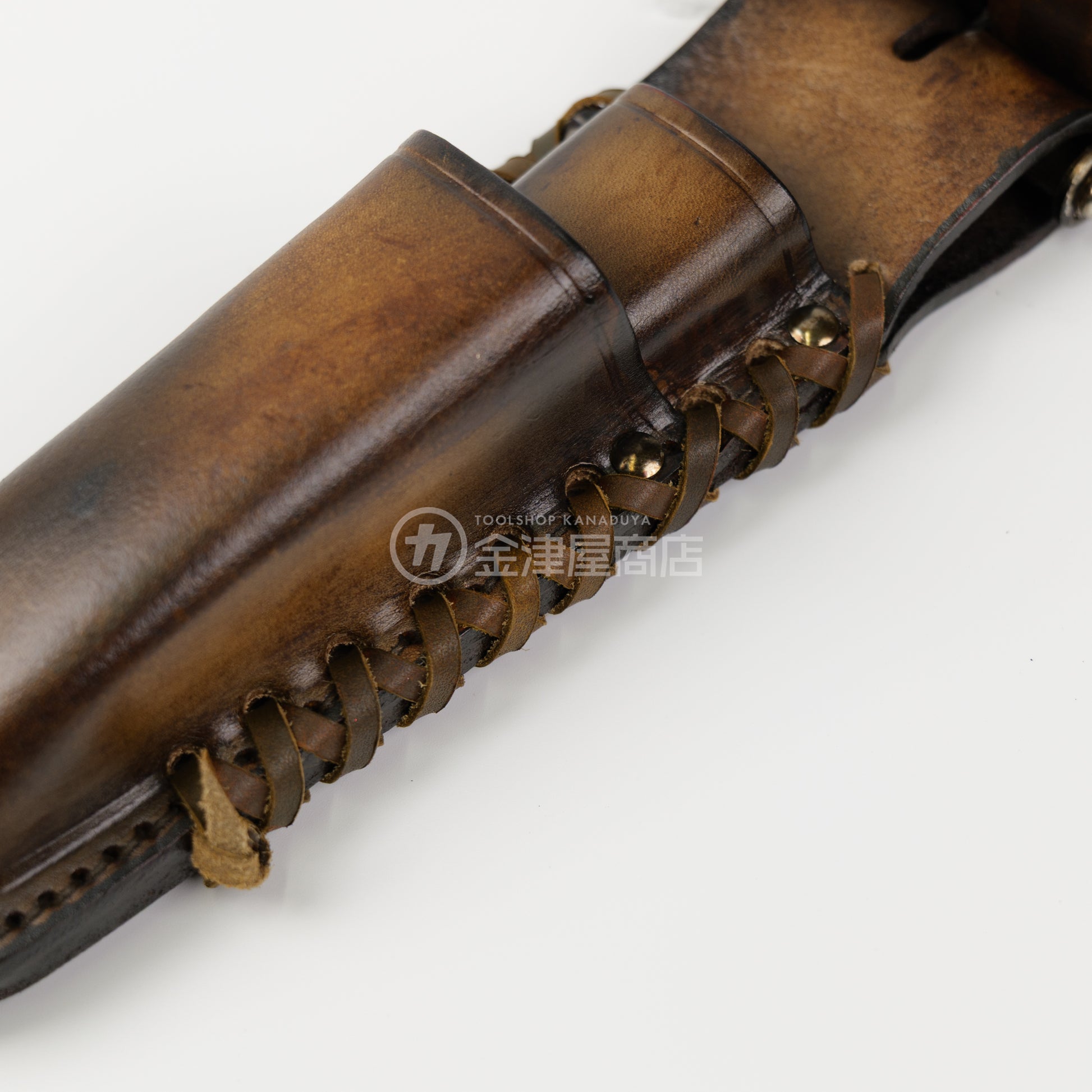 ニックス(KNICKS) チェーン式電工ナイフ・カッター2段ホルダー KN-112DX【ヴィンテージカラー】追加カスタム VC革紐W巻