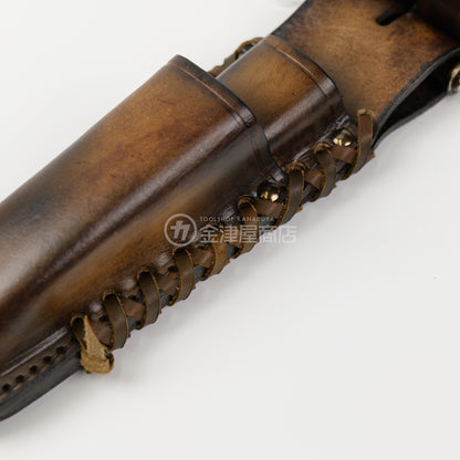 ニックス(KNICKS) チェーン式電工ナイフ・カッター2段ホルダー KN-112DX【ヴィンテージカラー】追加カスタム VC革紐W巻