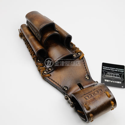 ニックス(KNICKS) チェーン式ペンチ・ニッパ・ドライバーホルダー KN-501PLLDX【ヴィンテージカラー】追加カスタム VC革紐W巻-