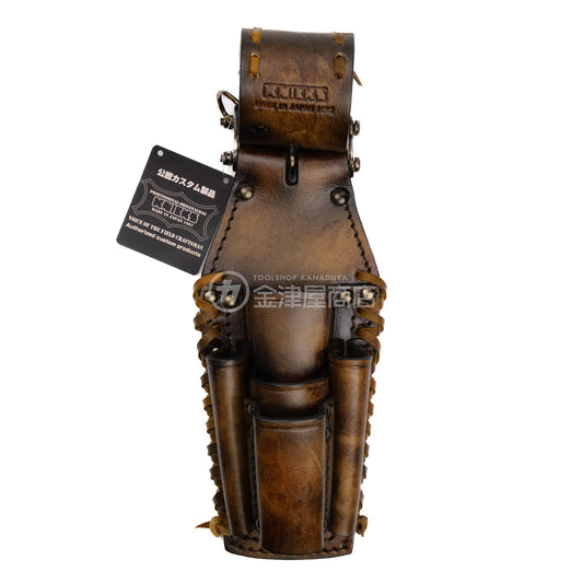 ニックス(KNICKS) チェーン式ペンチ・ニッパ・ドライバーホルダー KN-501PLLDX【ヴィンテージカラー】追加カスタム VC革紐W巻-