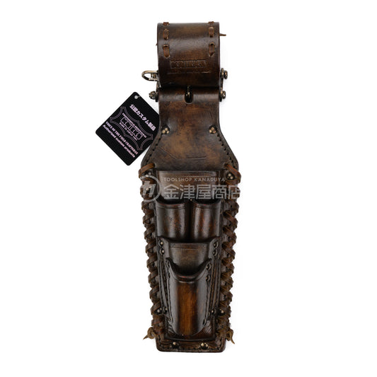 ニックス(KNICKS) チェーン式圧着ペンチ・ハンドプレスポンプライヤー・ペンチ・通信用ニッパ・ドライバーホルダー KN-505PDX【ヴィンテージカラー】 追加カスタム VC革紐W巻-