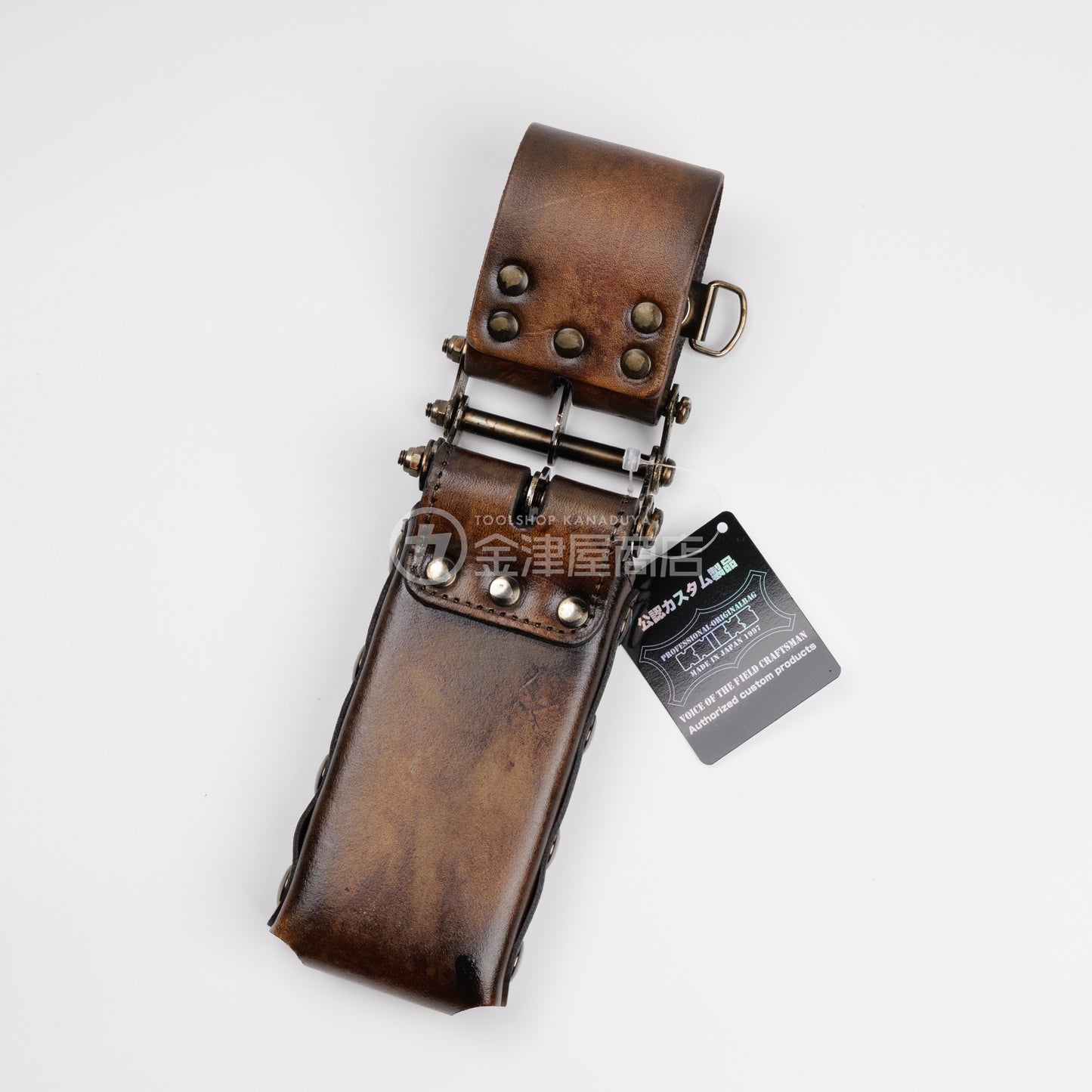 ニックス(KNICKS) 総ヌメ革3連結チェーンタイプ鳶レベルホルダー KNS-100LDX3【ヴィンテージカラー】追加カスタム VC革紐W巻-