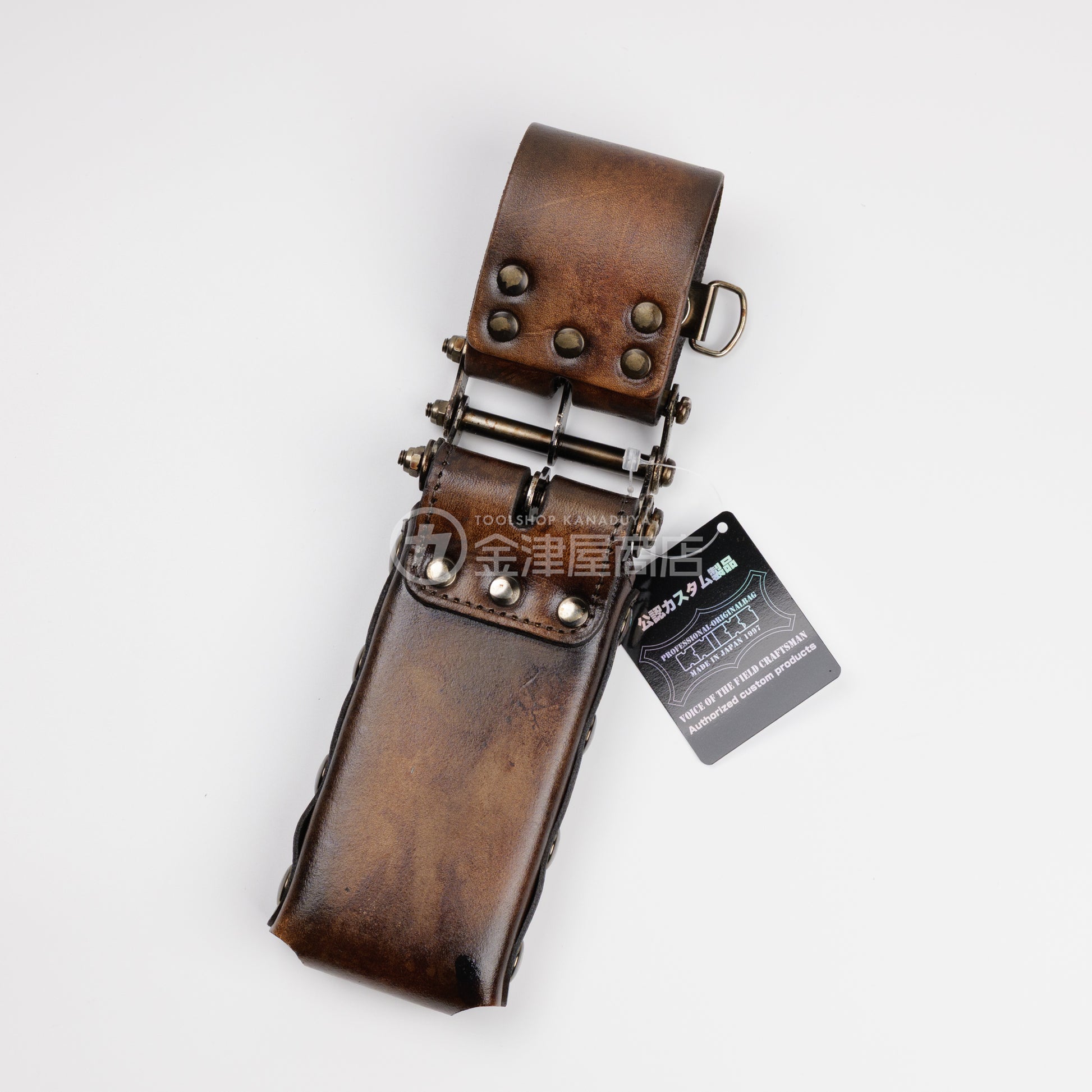 ニックス(KNICKS) 総ヌメ革3連結チェーンタイプ鳶レベルホルダー KNS-100LDX3【ヴィンテージカラー】追加カスタム VC革紐W巻-