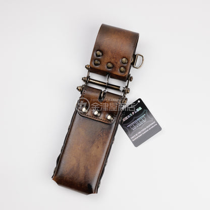 ニックス(KNICKS) 総ヌメ革3連結チェーンタイプ鳶レベルホルダー KNS-100LDX3【ヴィンテージカラー】追加カスタム VC革紐W巻-