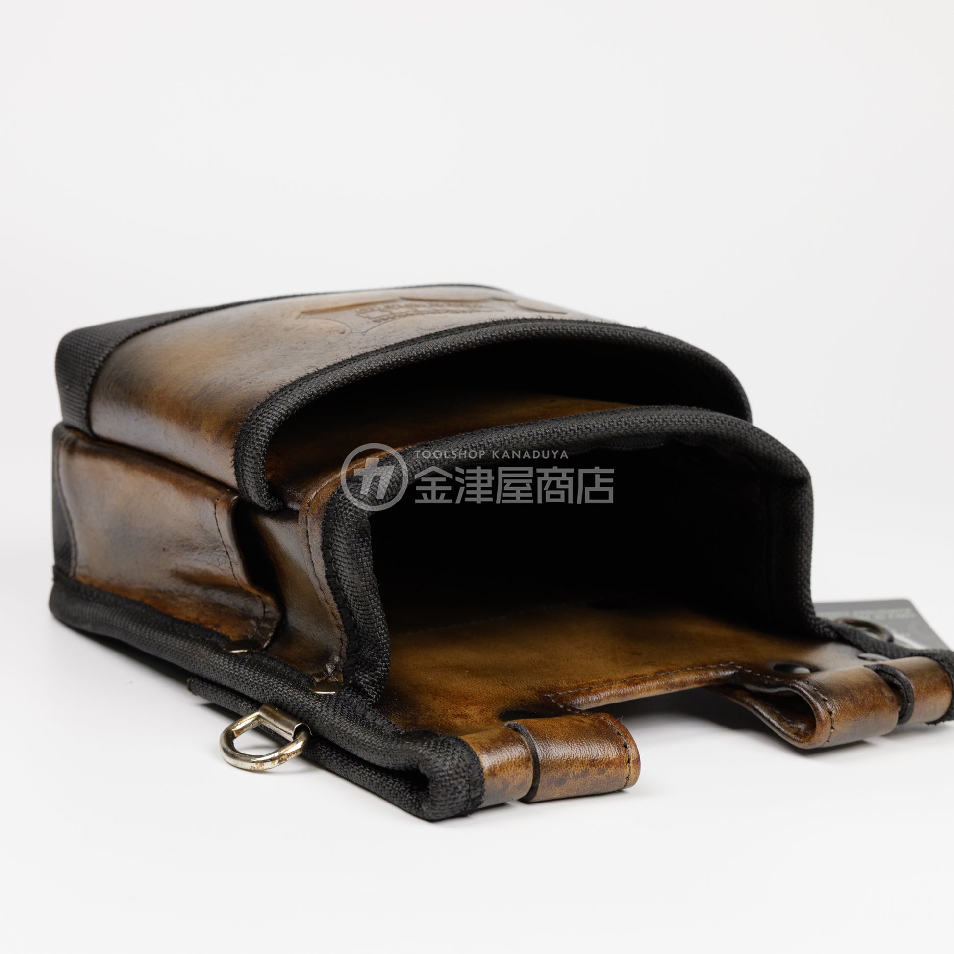 ニックス(KNICKS) 鳶職向仕様ツーウェイタイプヌメ革２段腰袋 底・縁補強タイプ KNS-201TB 【ヴィンテージカラー】-