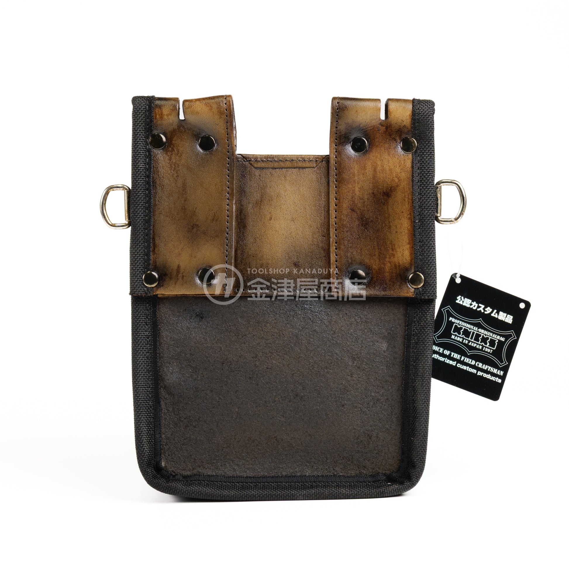ニックス(KNICKS) 鳶職向仕様ツーウェイタイプヌメ革２段腰袋 底・縁補強タイプ KNS-201TB 【ヴィンテージカラー】-