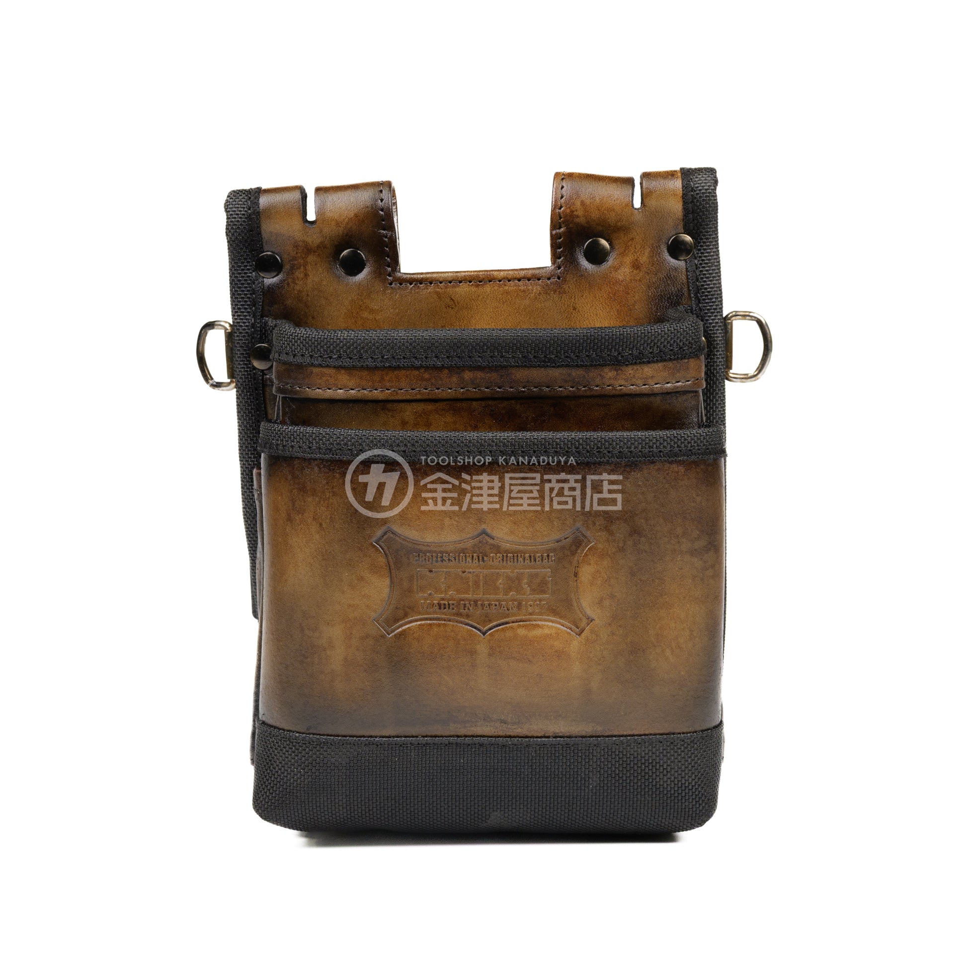 ニックス(KNICKS) 鳶職向仕様ツーウェイタイプヌメ革２段腰袋 底・縁補強タイプ KNS-201TB 【ヴィンテージカラー】-