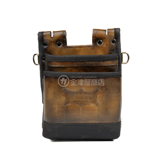 ニックス(KNICKS) 鳶職向仕様ツーウェイタイプヌメ革２段腰袋 底・縁補強タイプ KNS-201TB 【ヴィンテージカラー】