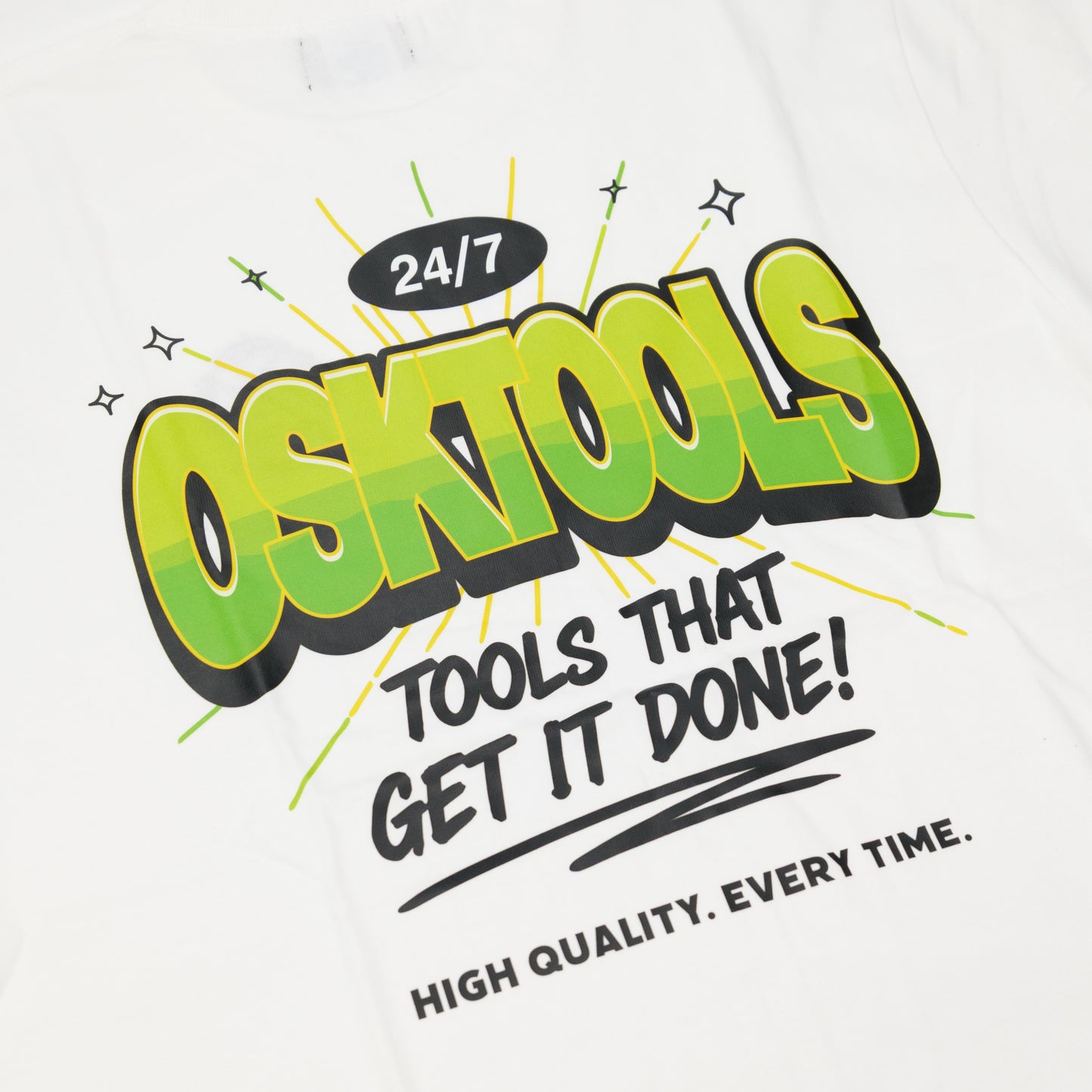 OSKTools 5.6oz オリジナルロゴデザインTシャツ ホワイト-