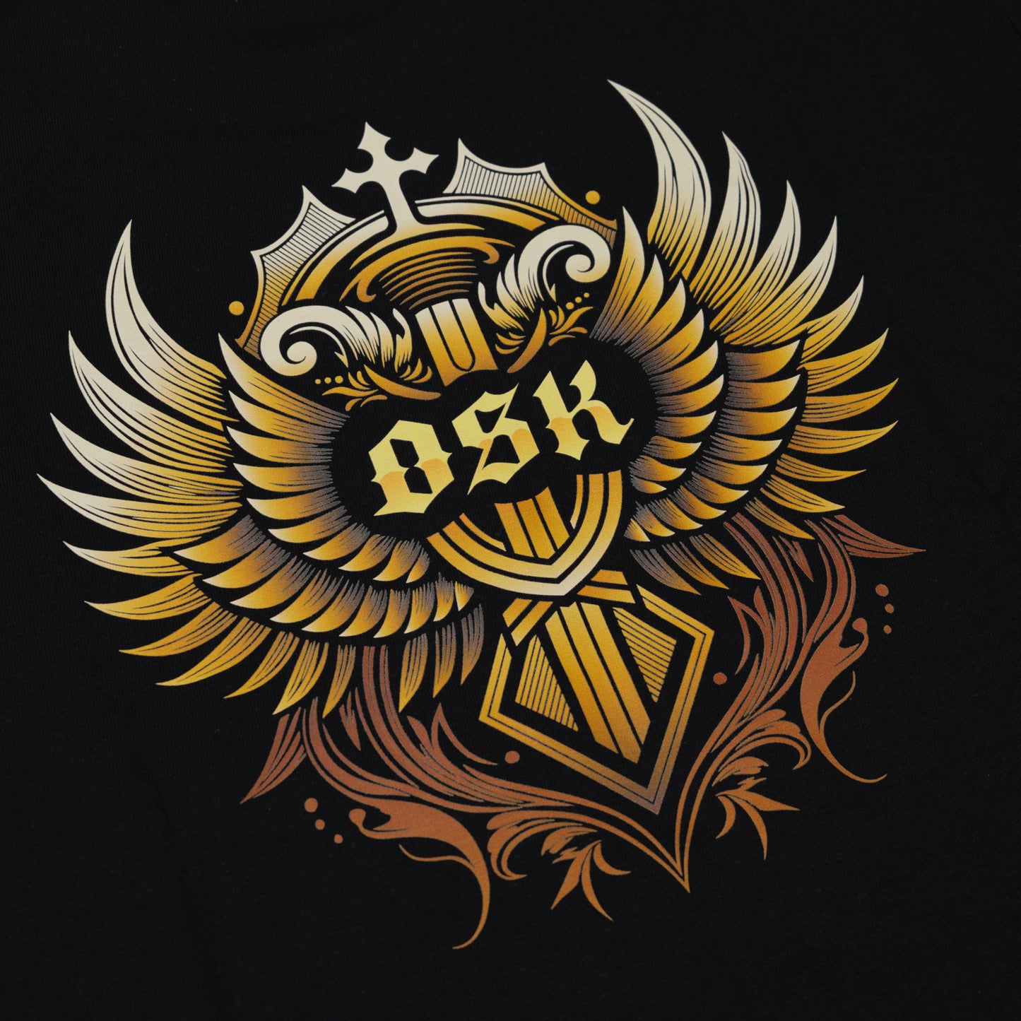 OSKTools 6.2oz ヘビーウェイト エンブレムロゴTシャツ ブラック-