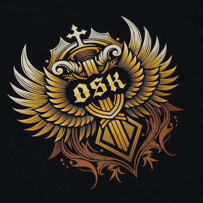 OSKTools 6.2oz ヘビーウェイト エンブレムロゴTシャツ ブラック-