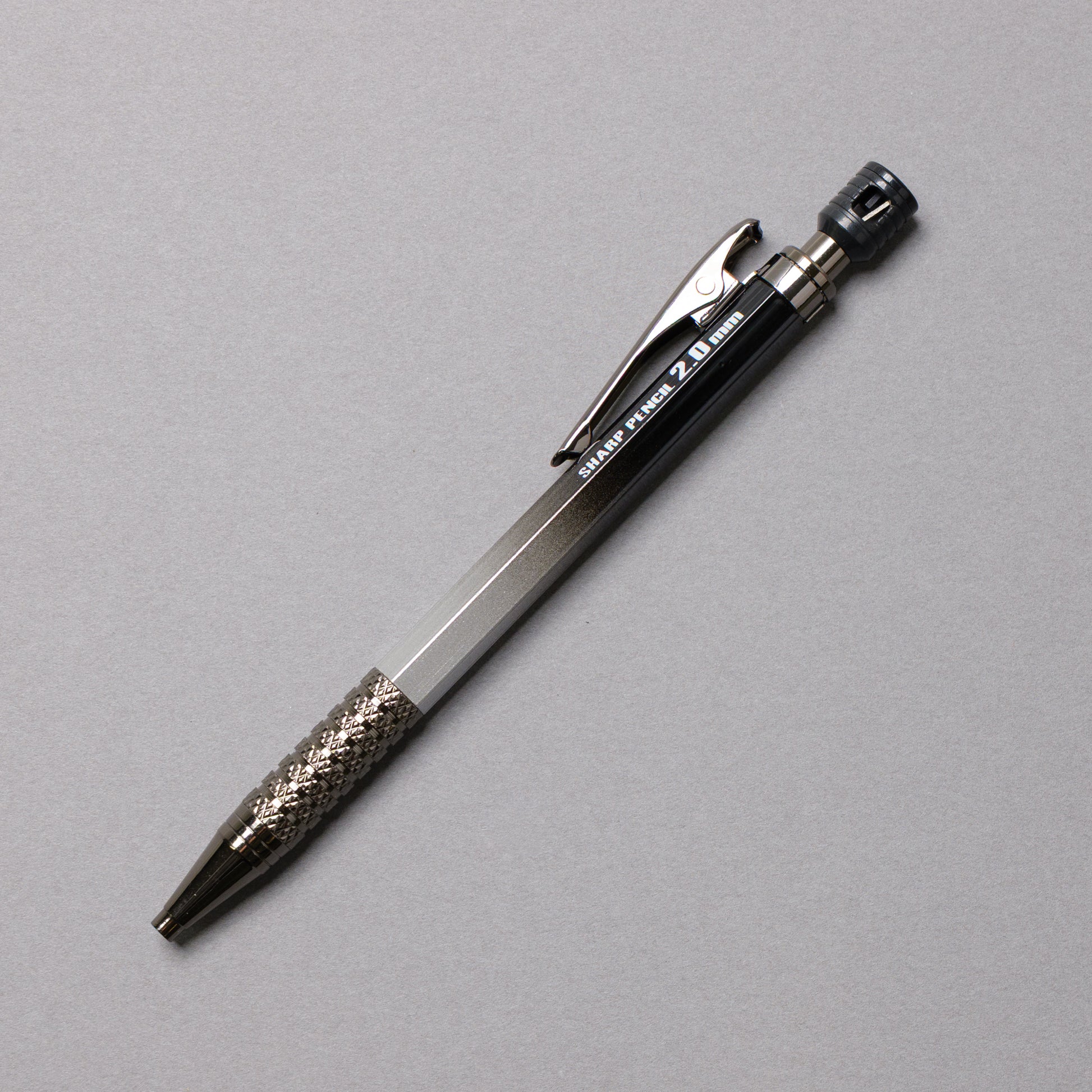 祥碩堂 建築用シャープペンシル HB2.0mm 朱雀 真鍮ボディ シルバー×ブラック-