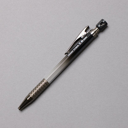 祥碩堂 建築用シャープペンシル HB2.0mm 朱雀 真鍮ボディ シルバー×ブラック-