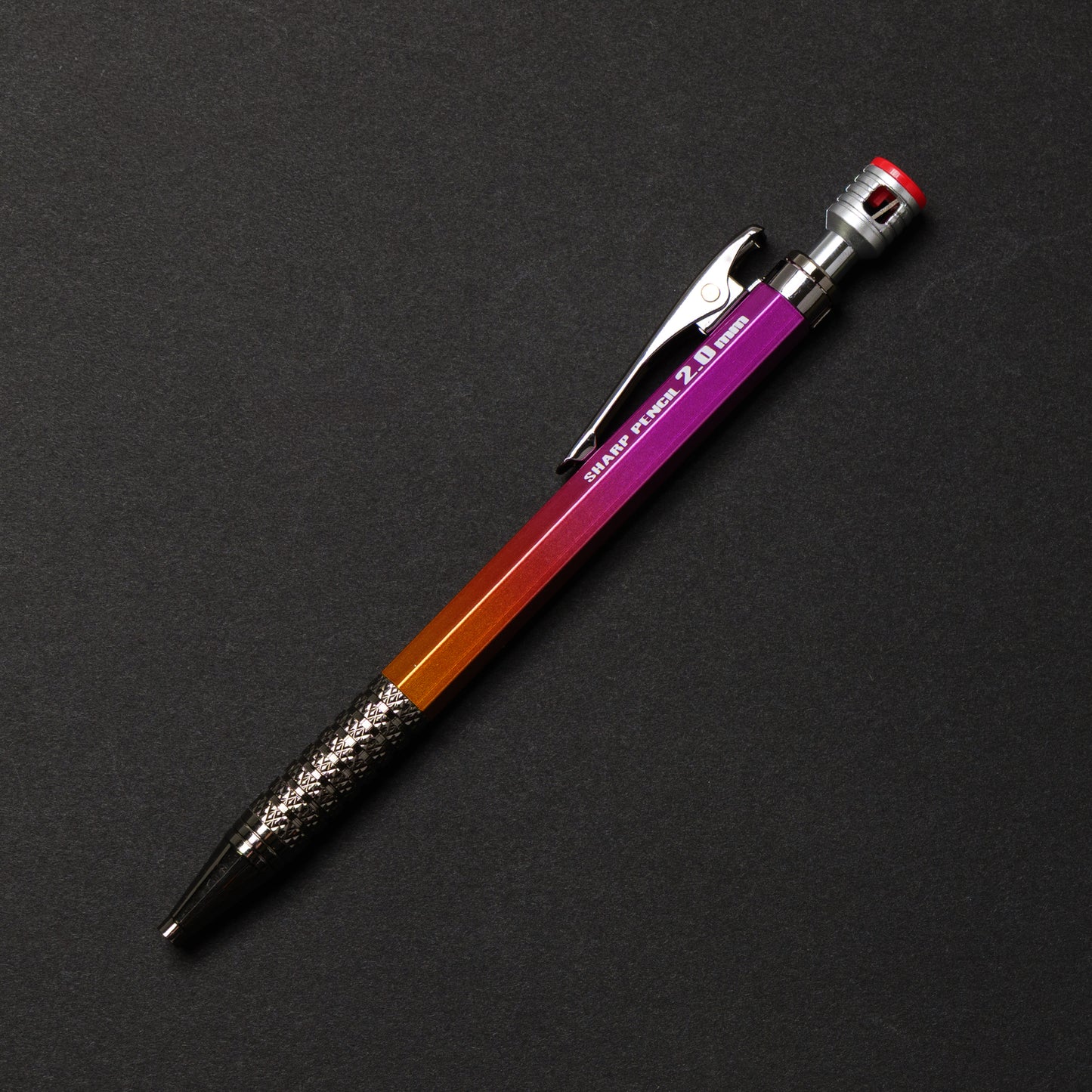 祥碩堂 建築用シャープペンシル 赤 2.0mm 朱雀 真鍮ボディ ゴールド×ヴァイオレット-