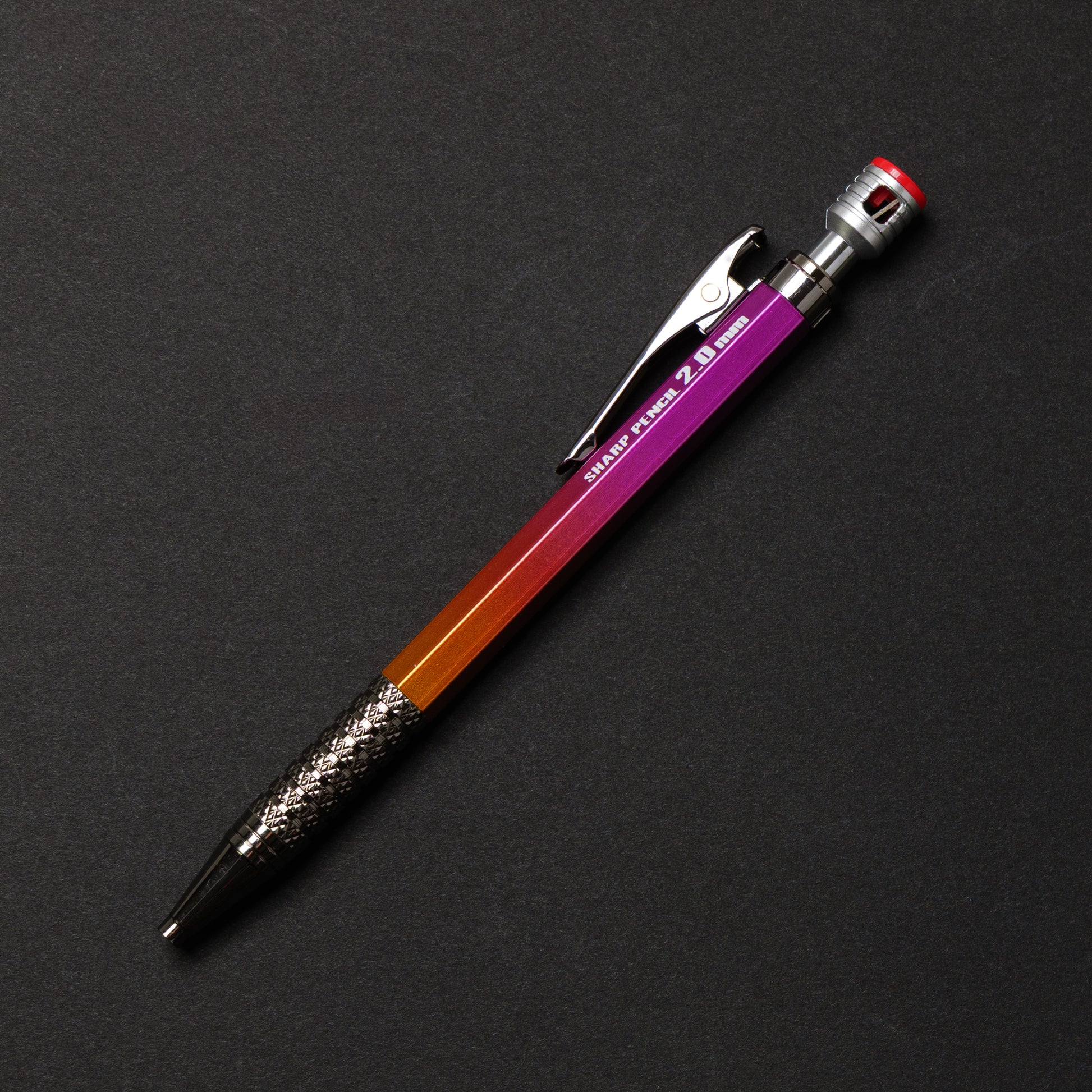 祥碩堂 建築用シャープペンシル 赤 2.0mm 朱雀 真鍮ボディ ゴールド×ヴァイオレット-