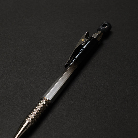 祥碩堂 建築用シャープペンシル HB2.0mm 朱雀 真鍮ボディ シルバー×ブラック-