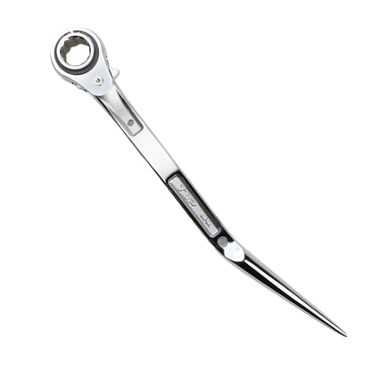 TOP工業 特注 鳶仕様ステンレスラチェットレンチ(シノ付) 19×24コンパクトソケット SRM-19×24N-BT カスタム-